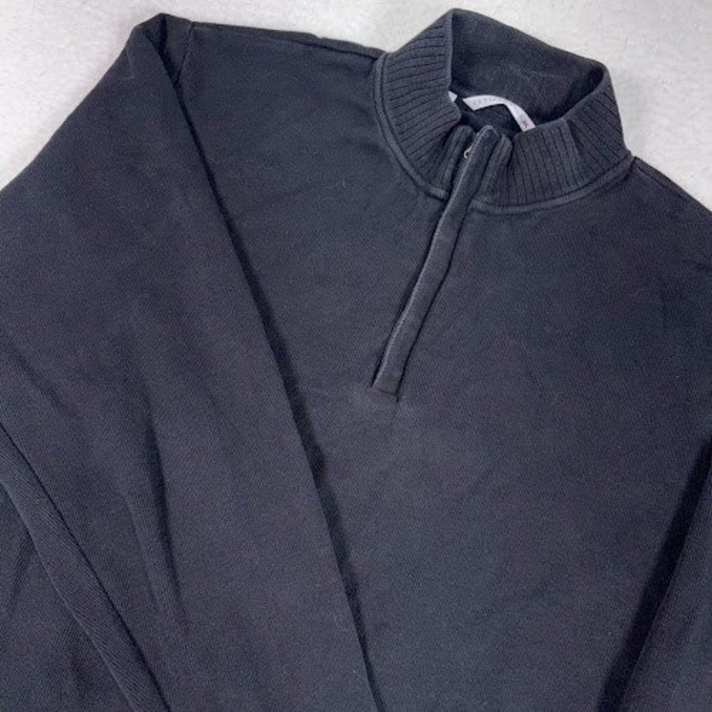 Cutter & Buck 1/4 Zip Pullover Sweater Mens Medium Black Warm Fall Winter